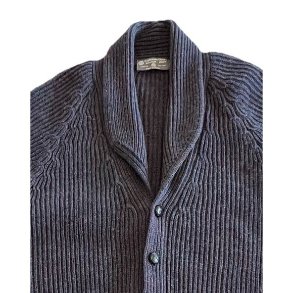 Vintage Shawl Collar Wool Cardigan Size Large Made in Britain Grandpa Sweater - Picture 5 of 12